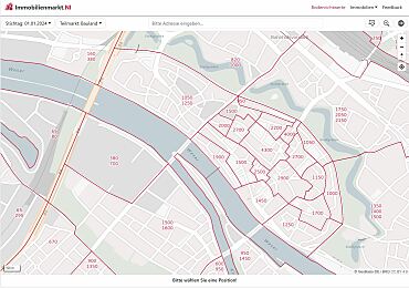 Ausschnitt Onlinesystem Bodenrichtwerte